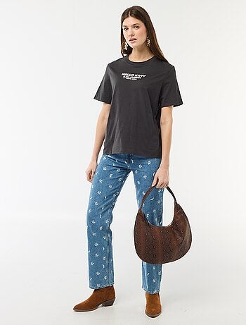 T-shirt stampata 'Kuromi' a maniche corte