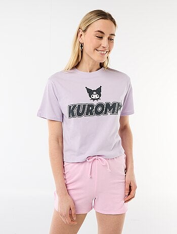 T-shirt stampata 'Kuromi' a maniche corte