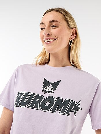 T-shirt stampata 'Kuromi' a maniche corte