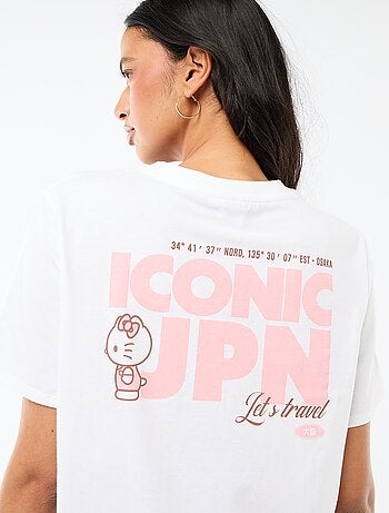 T-shirt stampata 'Kuromi' con stampa fronte/retro