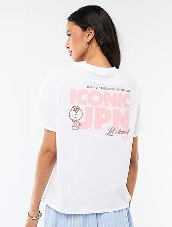 T-shirt stampata 'Kuromi' con stampa fronte/retro