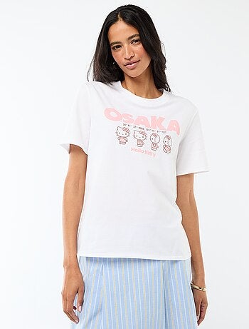 T-shirt stampata 'Kuromi' con stampa fronte/retro