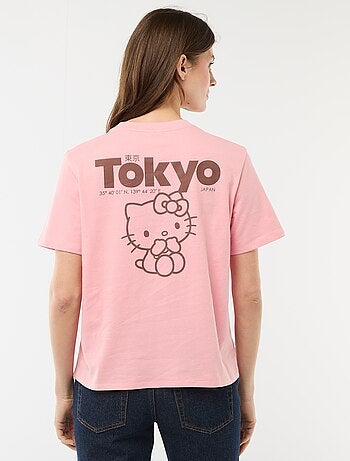 T-shirt stampata 'Kuromi' con stampa fronte/retro