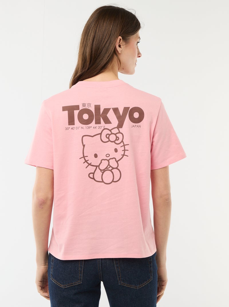 T-shirt stampata 'Kuromi' con stampa fronte/retro Rosa - Kiabi