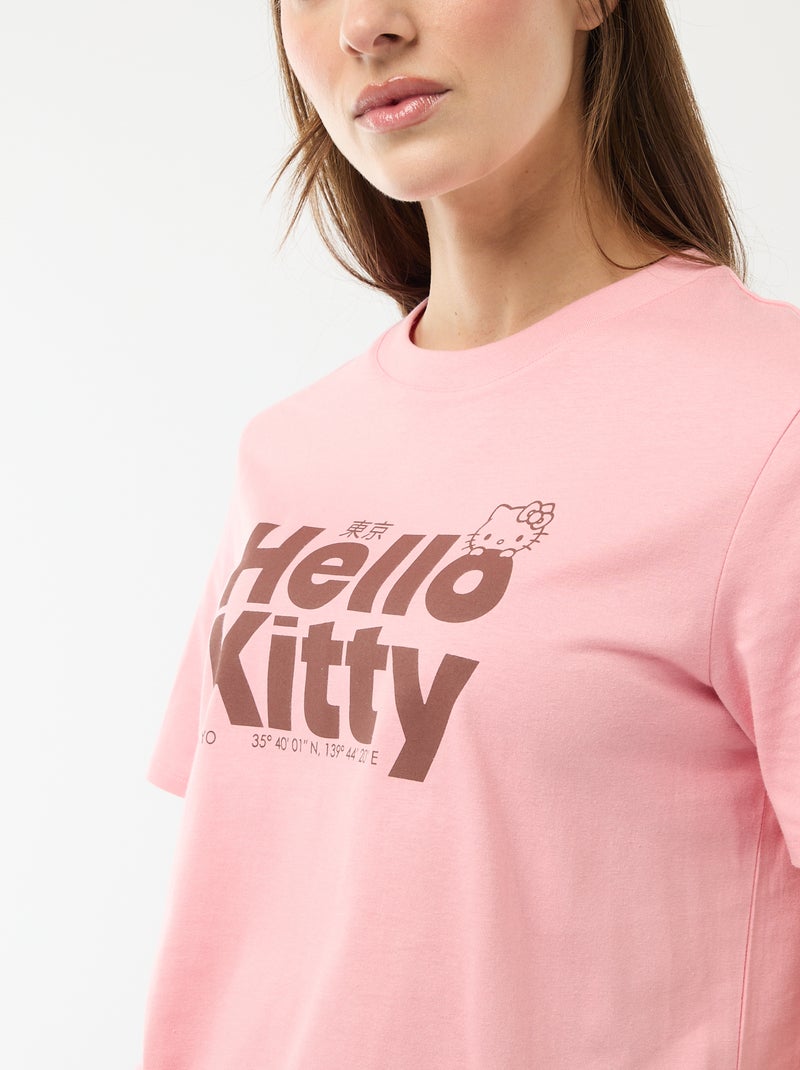 T-shirt stampata 'Kuromi' con stampa fronte/retro Rosa - Kiabi