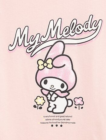 T-shirt stampata 'Kuromi' tinta unita in cotone