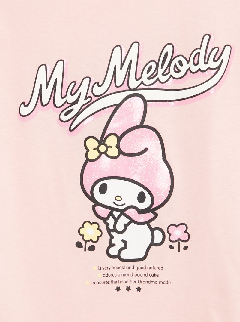 T-shirt stampata 'Kuromi' tinta unita in cotone Rosa - Kiabi