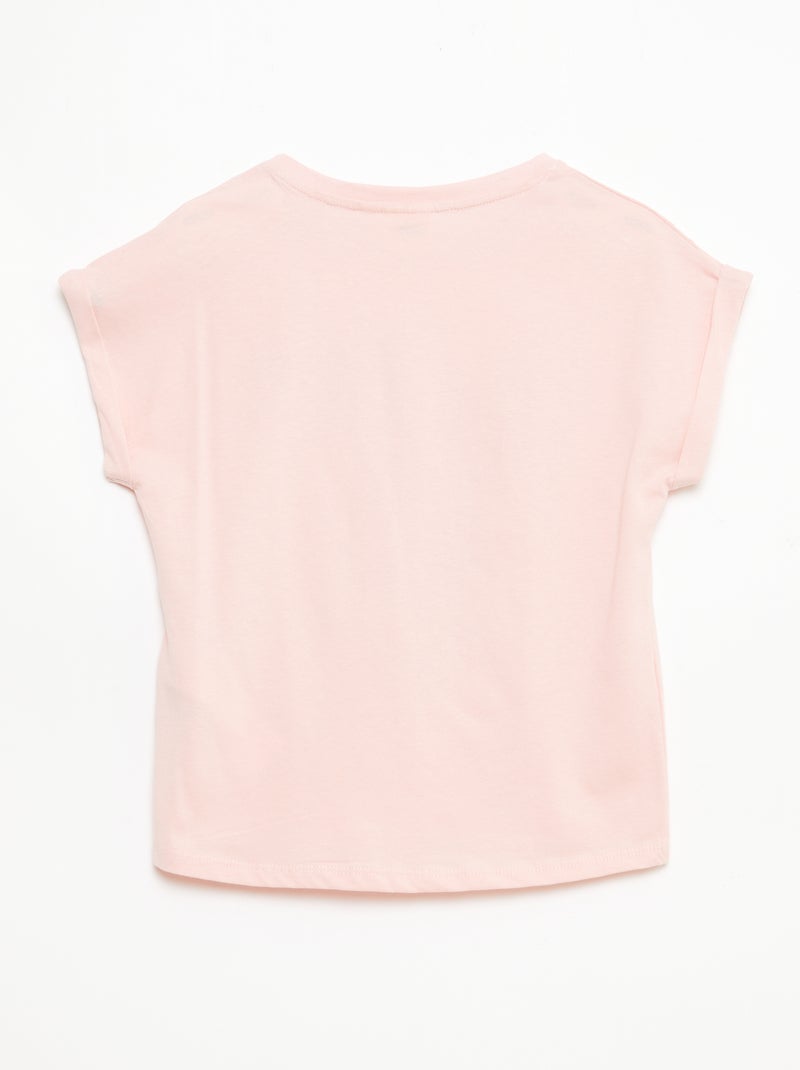 T-shirt stampata 'Kuromi' tinta unita in cotone Rosa - Kiabi