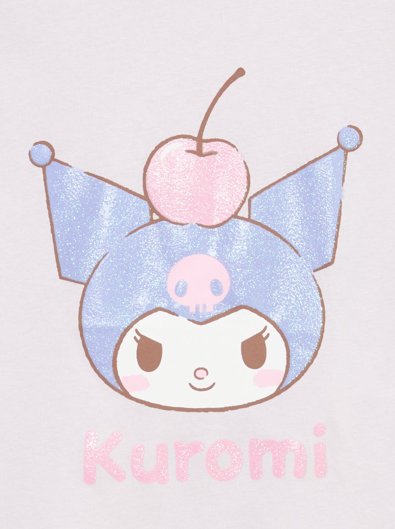 T-shirt stampata 'Kuromi' tinta unita in cotone Viola - Kiabi
