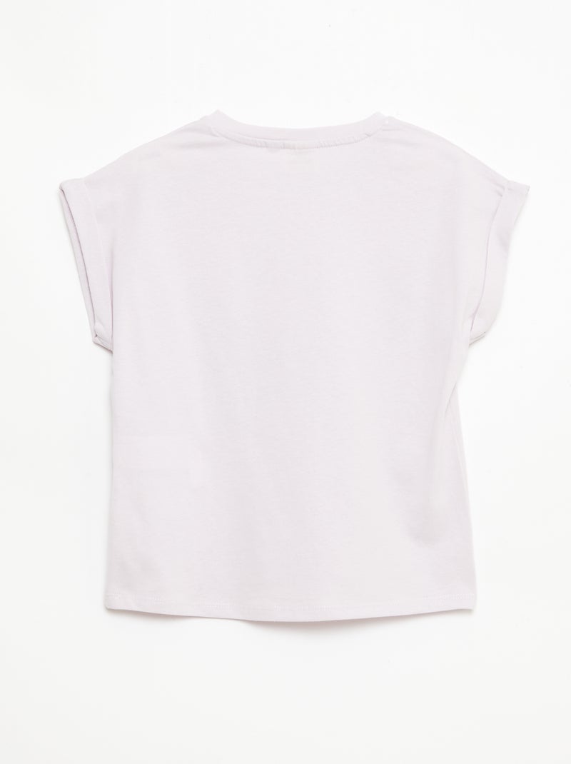 T-shirt stampata 'Kuromi' tinta unita in cotone Viola - Kiabi