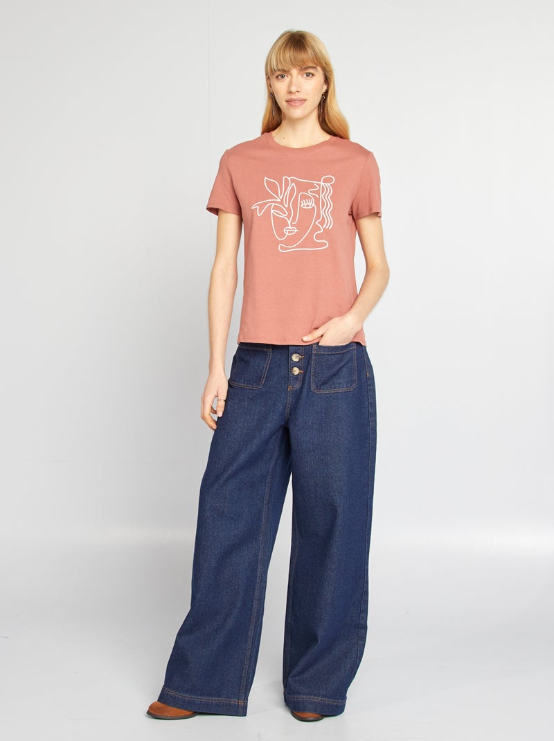 T-shirt stampata MARRONE - Kiabi