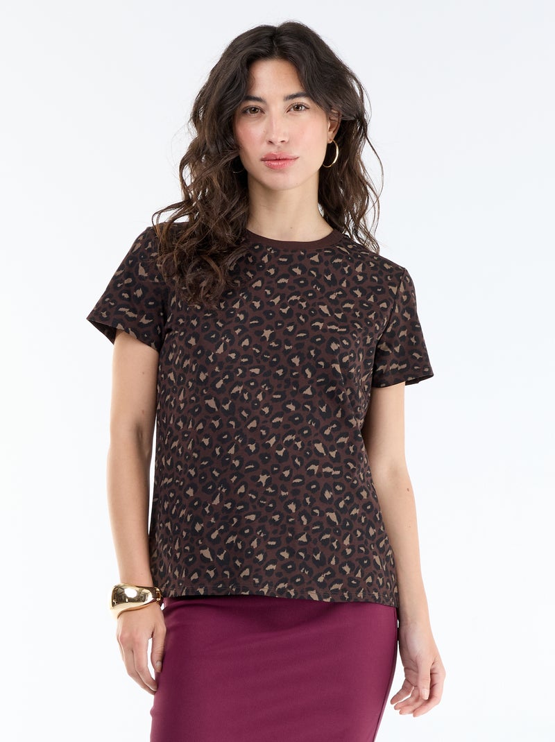 T-shirt stampata Marrone - Kiabi