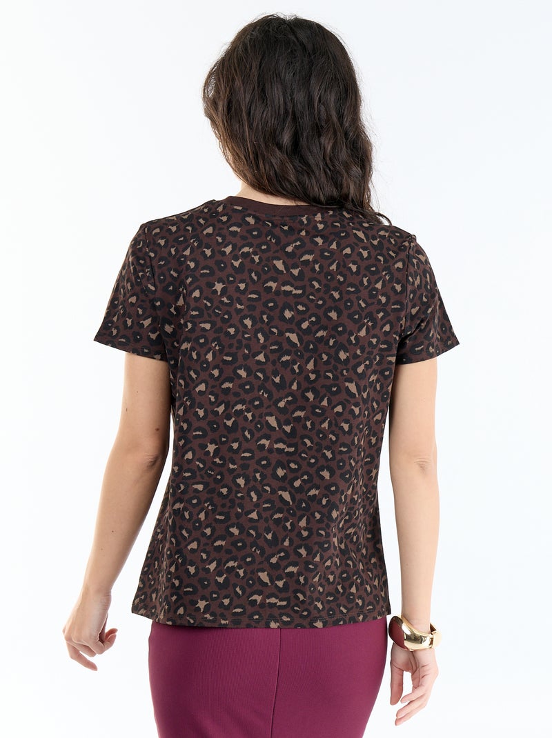 T-shirt stampata Marrone - Kiabi