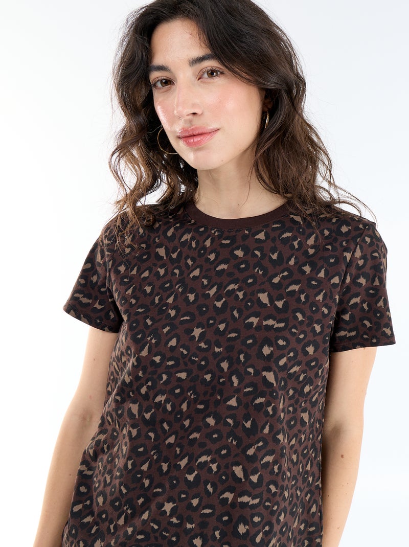 T-shirt stampata Marrone - Kiabi