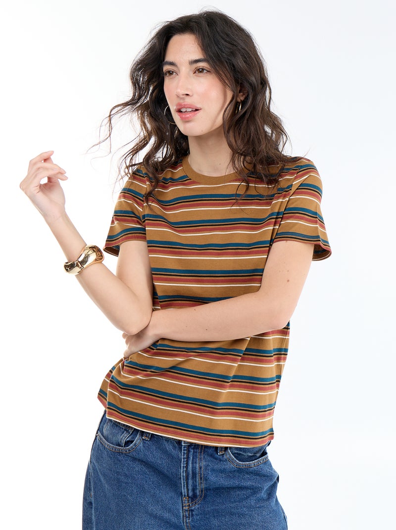 T-shirt stampata Marrone - Kiabi