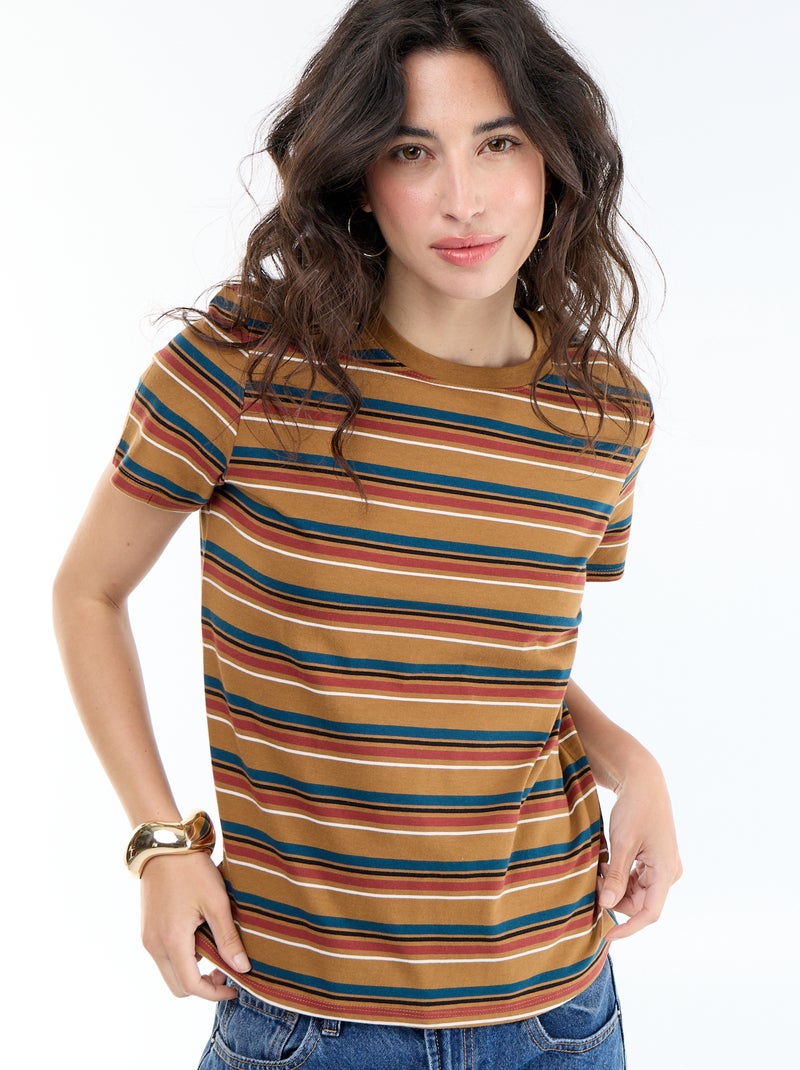 T-shirt stampata Marrone - Kiabi