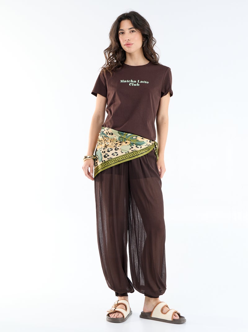 T-shirt stampata Marrone - Kiabi