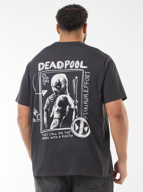 T-shirt stampata 'Marvel' 'Deadpool' in cotone tinta unita - Kiabi