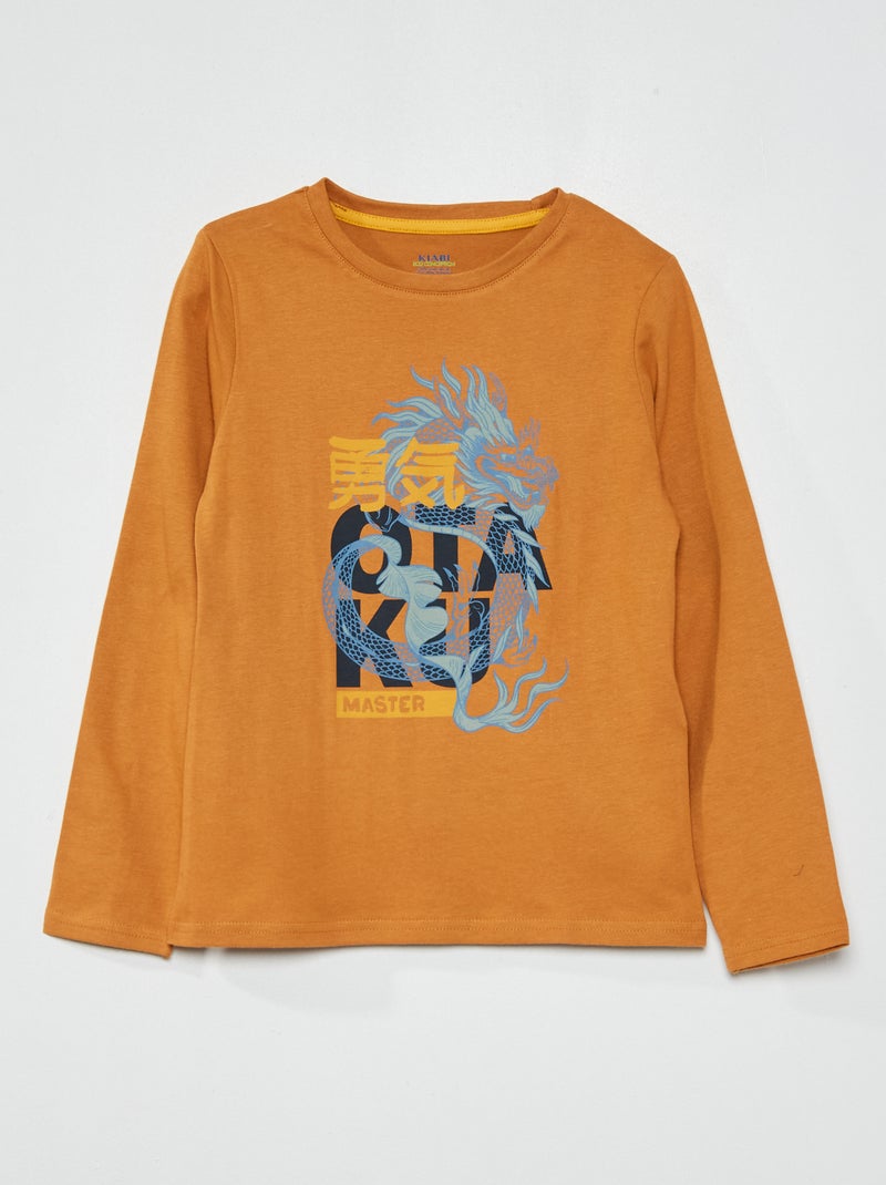 T-shirt stampata 'Merry Rex-Mas' MARRONE - Kiabi