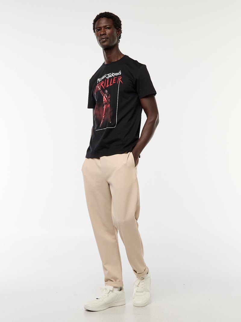 T-shirt stampata 'Michael Jackson' 'Thriller' a maniche corte Nero - Kiabi