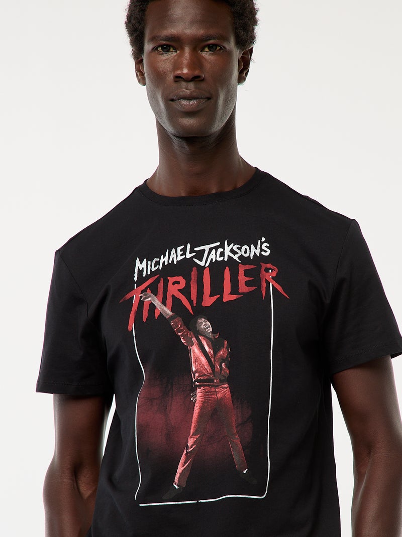 T-shirt stampata 'Michael Jackson' 'Thriller' a maniche corte Nero - Kiabi