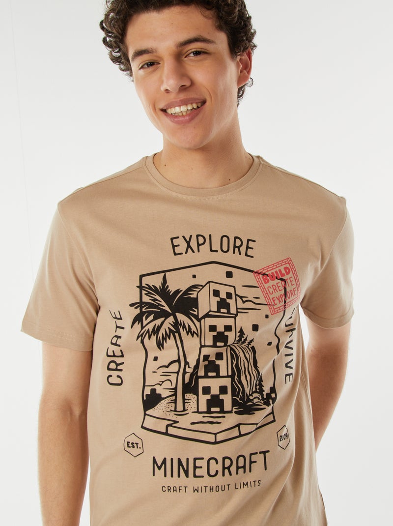 T-shirt stampata 'Minecraft' beige - Kiabi