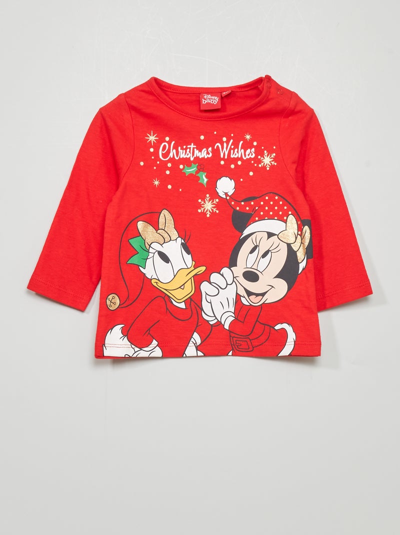 T-shirt stampata 'Natale' di 'Disney' rosso - Kiabi