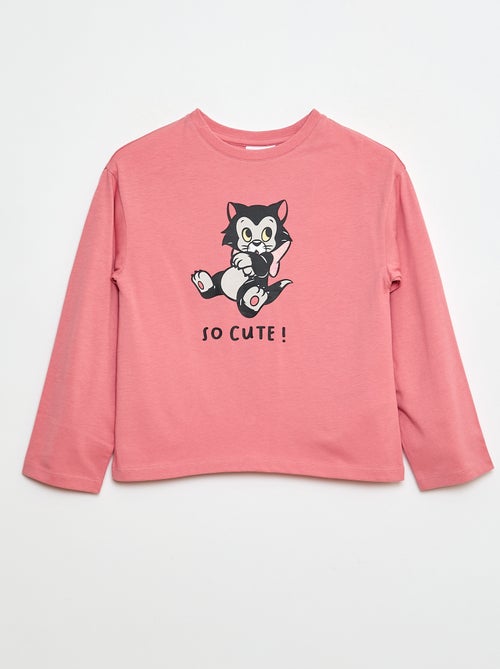 T-shirt stampata Natale \'Disney\' \'Figaro\' in jersey di cotone - Kiabi