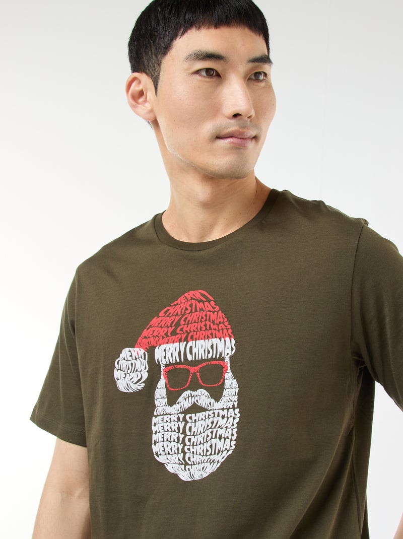 T-shirt stampata 'Natale' Kaki - Kiabi