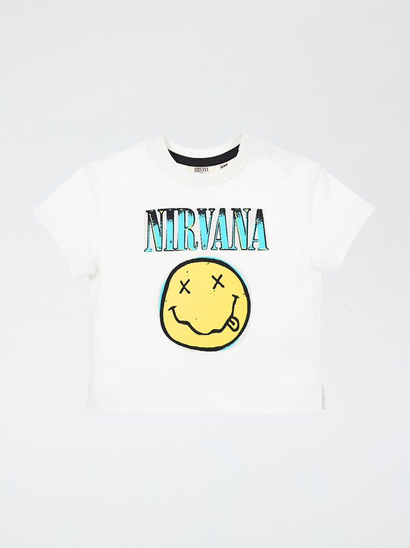 T-shirt stampata 'Nirvana' BIANCO - Kiabi