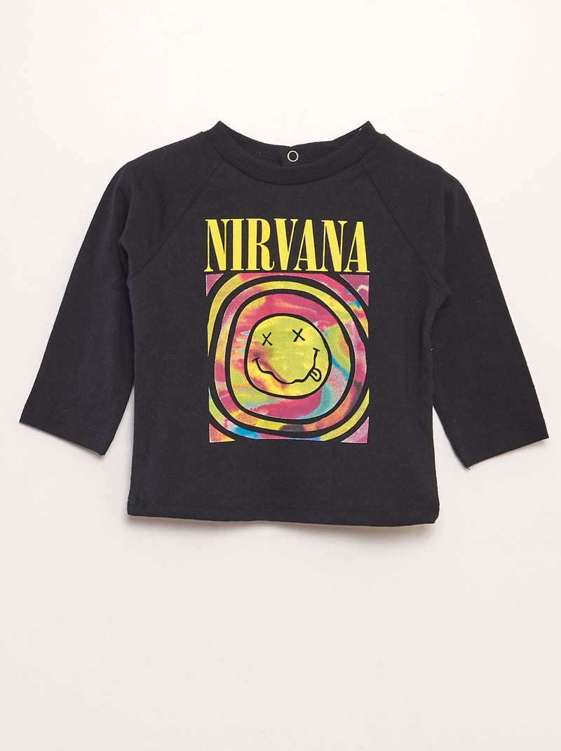 T-shirt stampata 'Nirvana' NERO - Kiabi