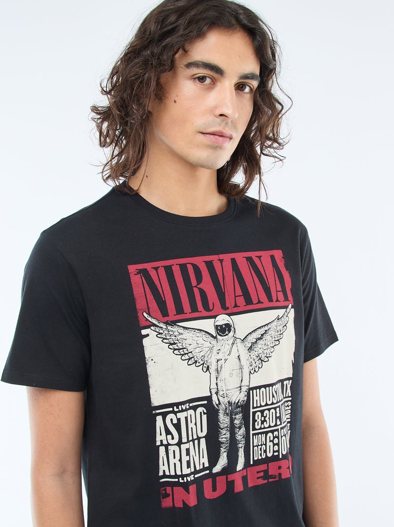 T-shirt stampata 'Nirvana' Nero - Kiabi