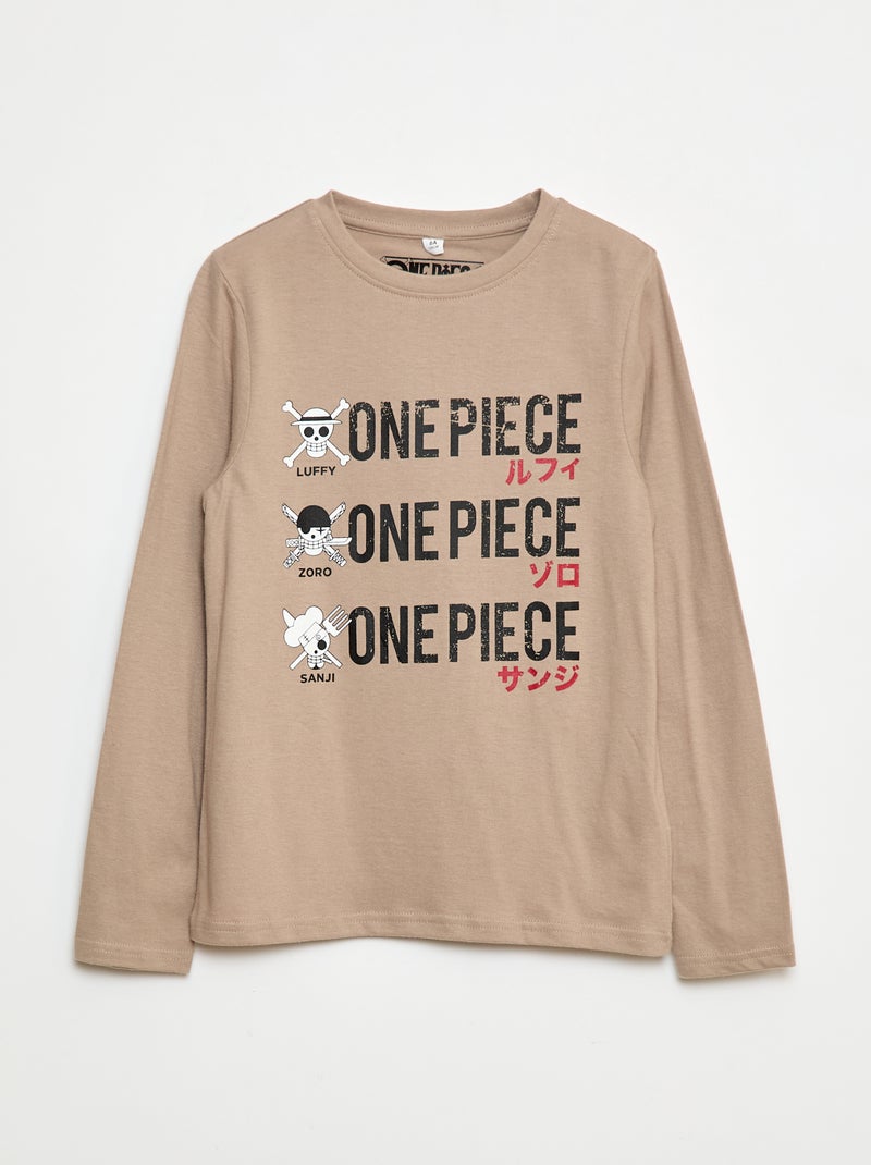 T-shirt stampata 'One piece' Beige - Kiabi