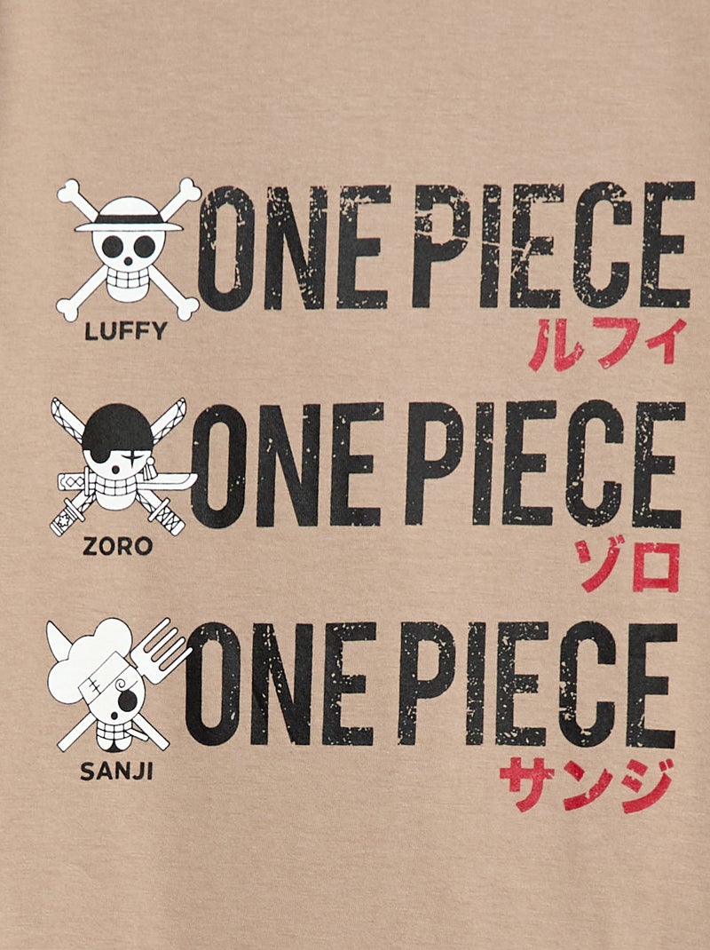 T-shirt stampata 'One piece' Beige - Kiabi