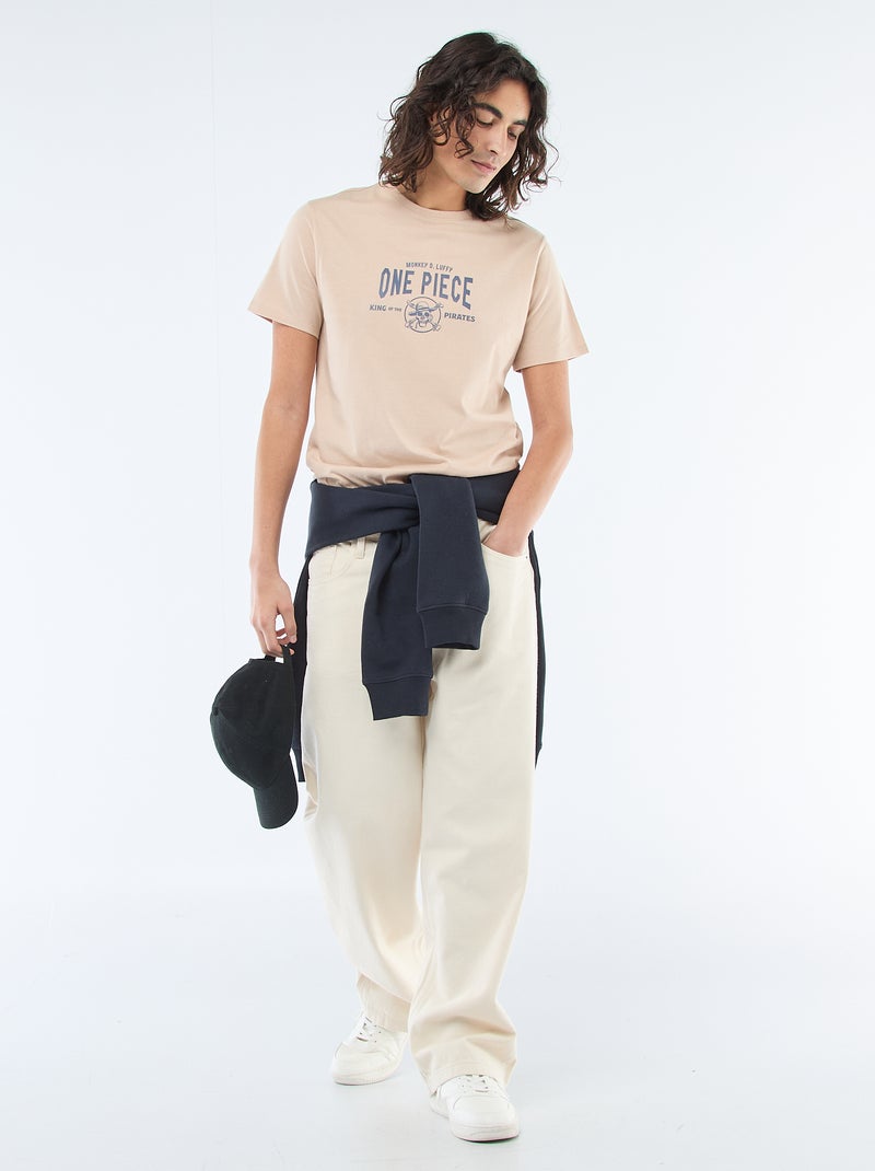 T-shirt stampata 'One Piece' Beige - Kiabi