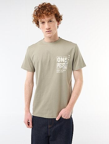T-shirt stampata 'One piece' in cotone
