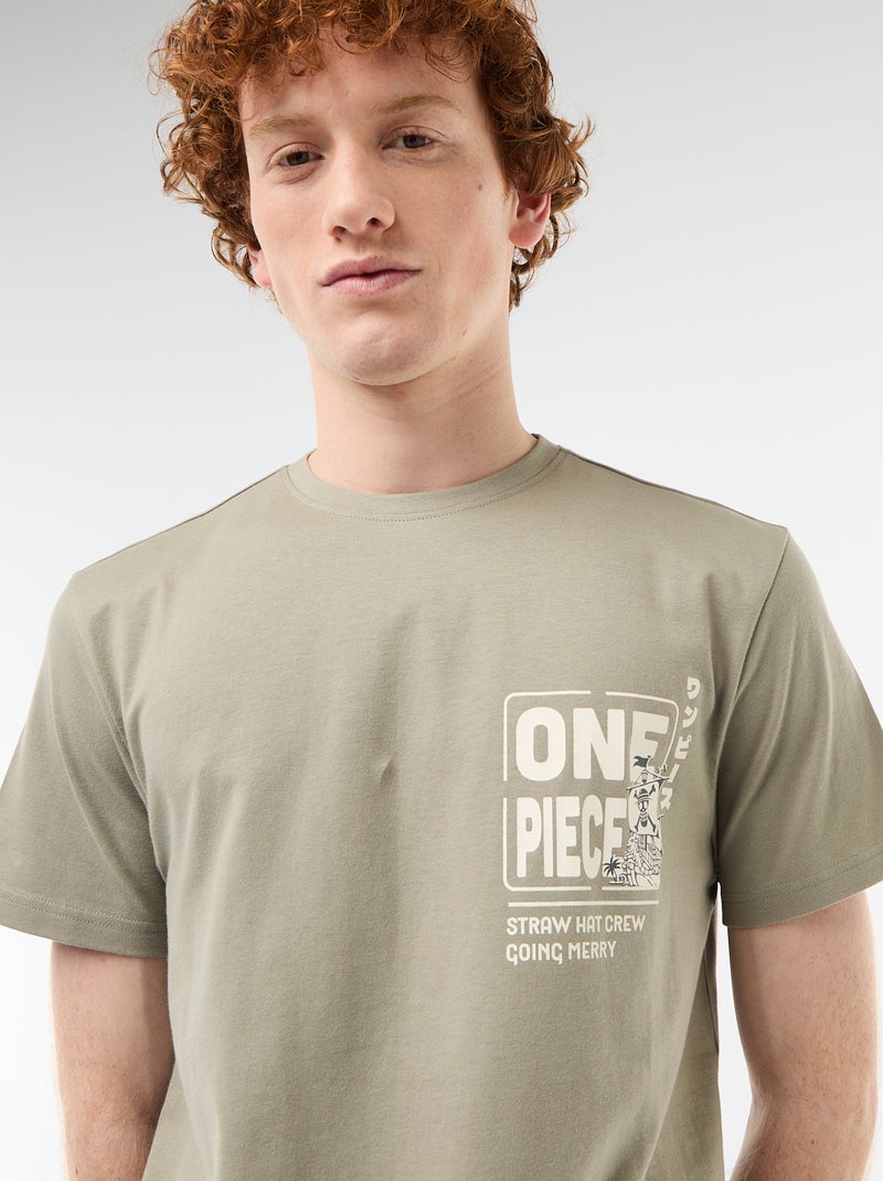 T-shirt stampata 'One piece' in cotone Verde - Kiabi