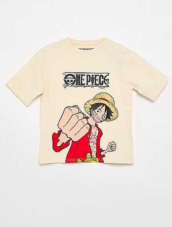 T-shirt stampata 'One piece' maniche corte in cotone
