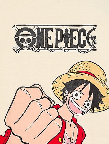 T-shirt stampata 'One piece' maniche corte in cotone
