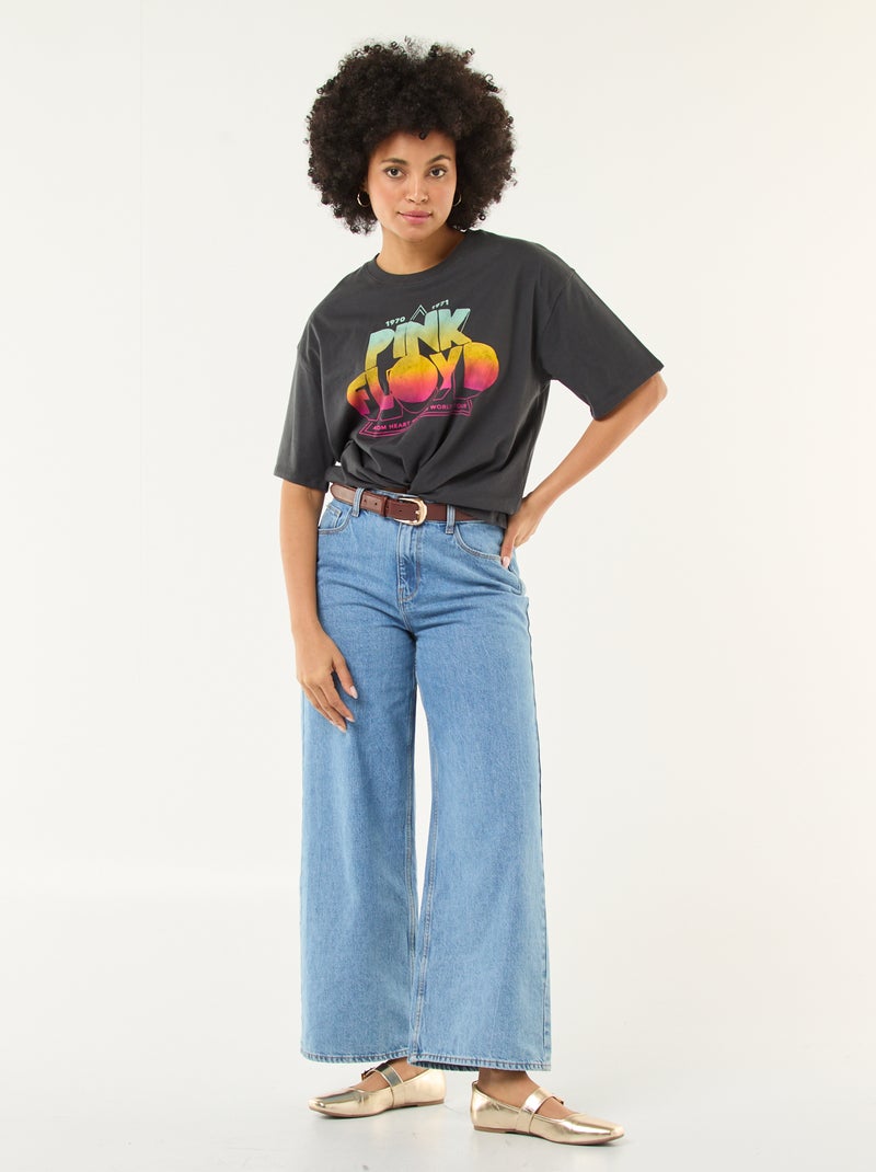 T-shirt stampata 'Pink Floyd' tinta unita Nero - Kiabi
