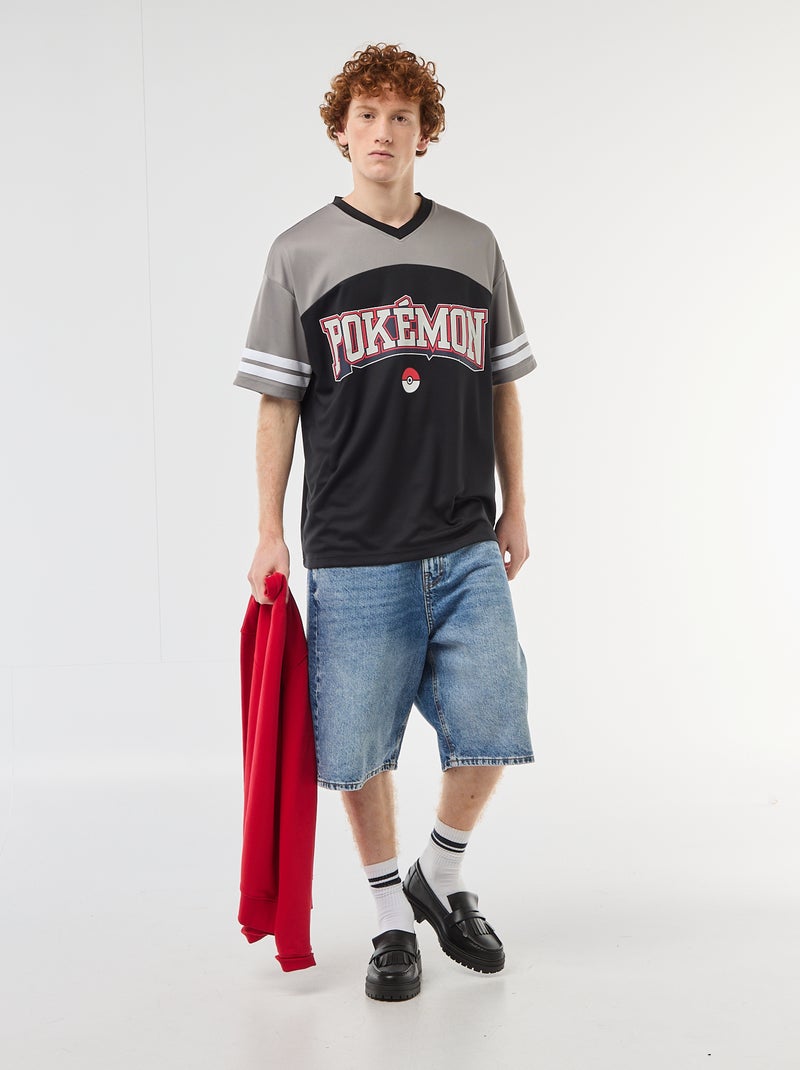 T-shirt stampata 'Pokémon' con scollo a V Nero - Kiabi
