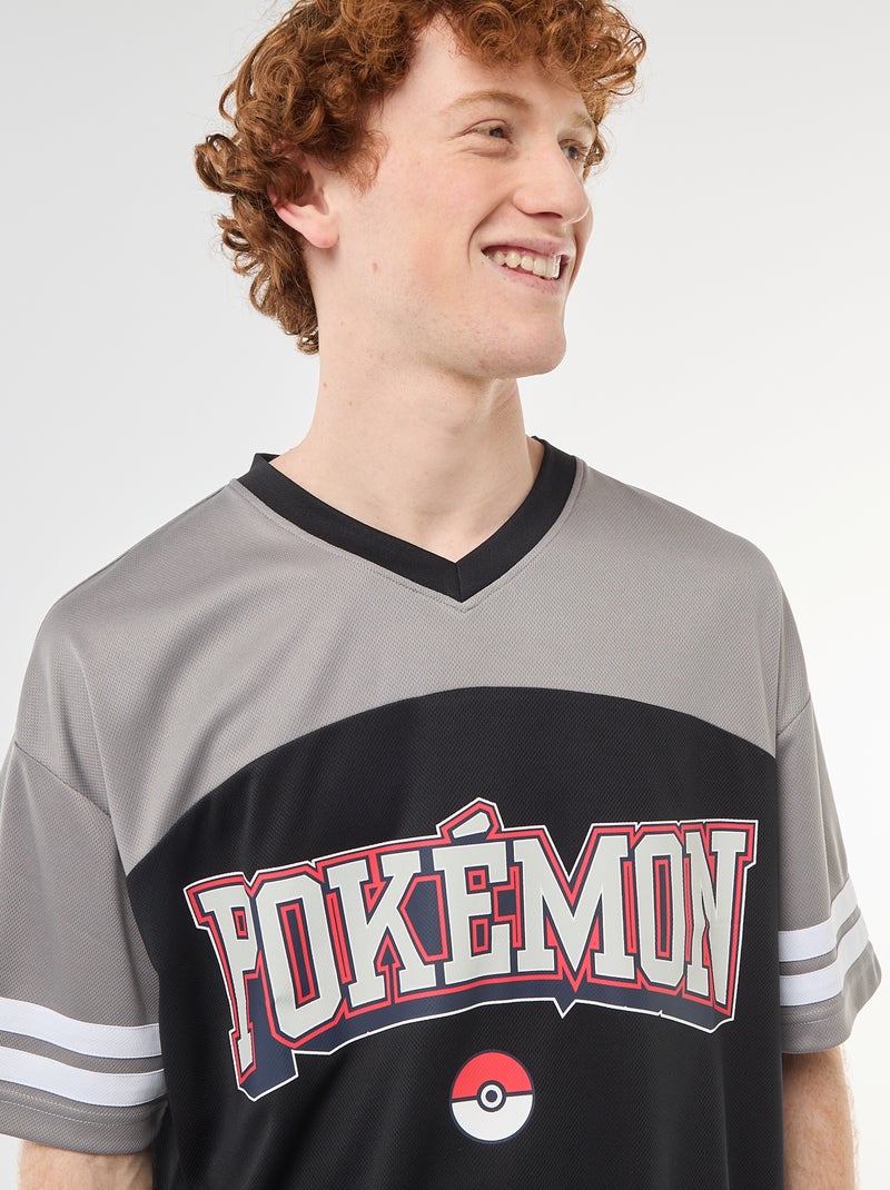 T-shirt stampata 'Pokémon' con scollo a V Nero - Kiabi