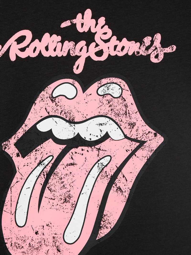T-shirt stampata 'Rolling Stones' in cotone Nero - Kiabi