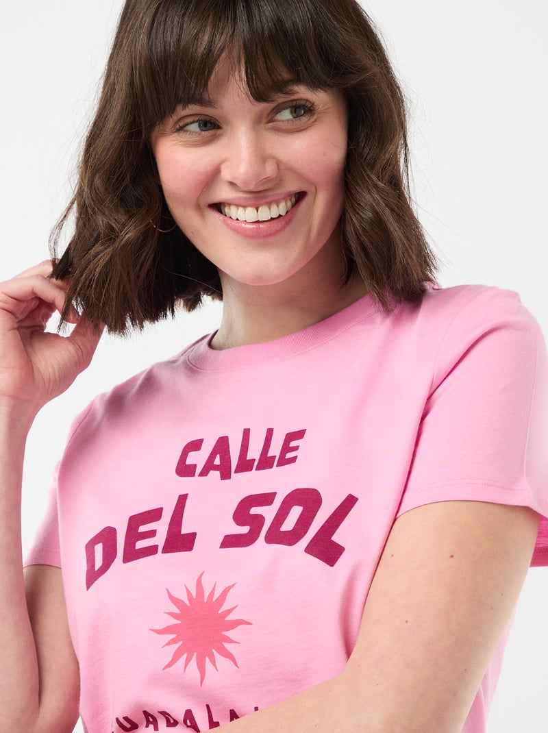 T-shirt stampata Rosa - Kiabi