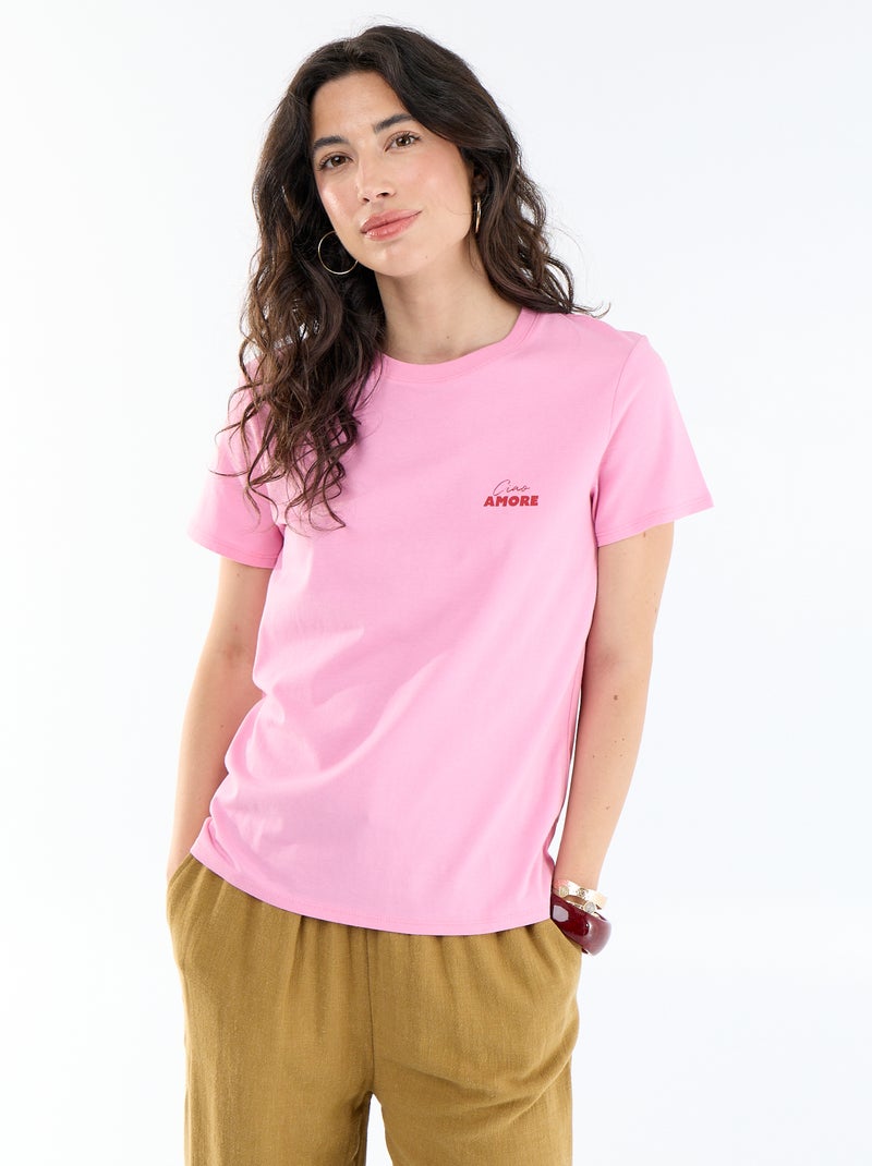 T-shirt stampata Rosa - Kiabi
