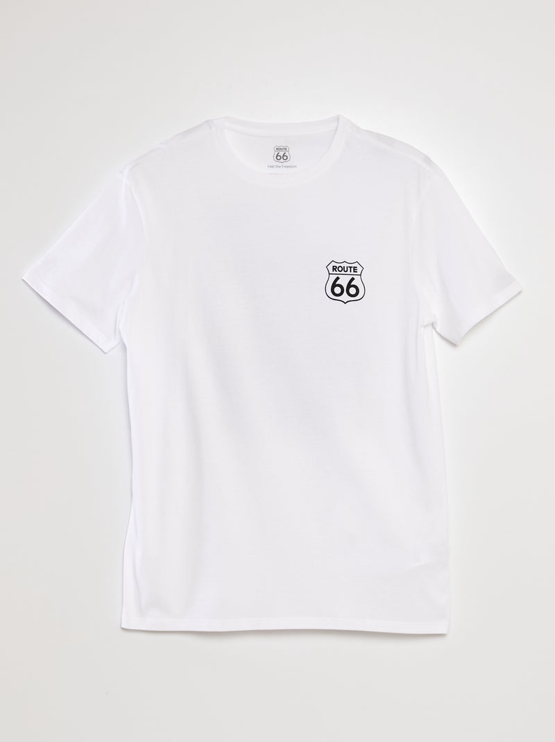 T-shirt stampata 'Route 66' bianco - Kiabi