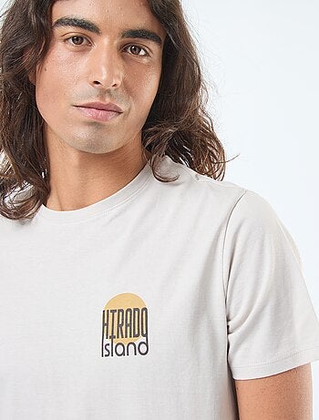 T-shirt stampata scollo tondo a maniche corte