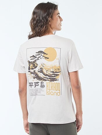 T-shirt stampata scollo tondo a maniche corte