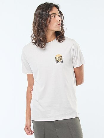 T-shirt stampata scollo tondo a maniche corte