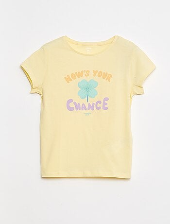 T-shirt stampata scollo tondo a maniche corte
